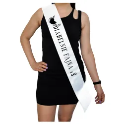 Szarfa BIAŁA Osiemnastka Diabelnie fajna 18